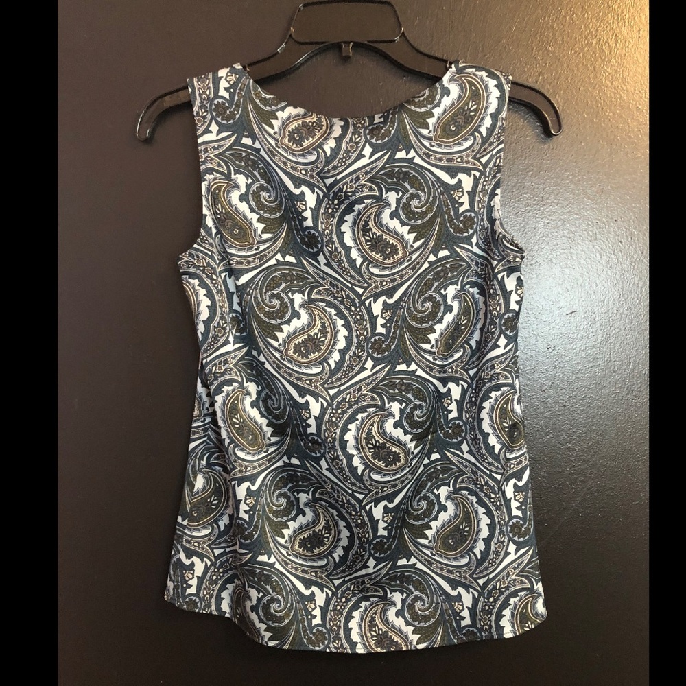 Talbots Pure Silk Teal Floral Blouse - Picture 2 of 4